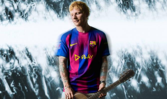 Ο Ed Sheeran και η FC Barcelona λανσάρουν την περιορισμένης έκδοσης φανέλα «Play» για το Clásico