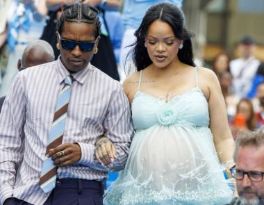 Rihanna & A$AP Rocky στην πρεμιέρα της ταινίας «Στρουμφάκια» στις Βρυξέλλες
